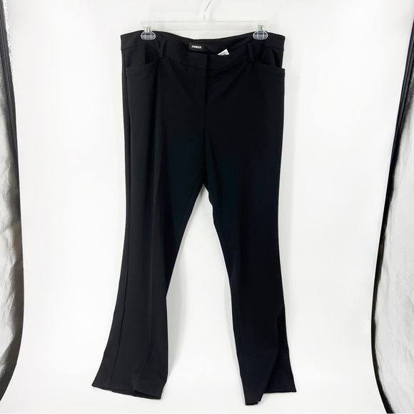 ✅ EXPRESS COLUMNIST BARELY BOOT LOW RISE WIDE LEG SIZE 16 LONG BLACK - Picture 1 of 7